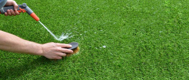 cara membersihkan rumput sintesis